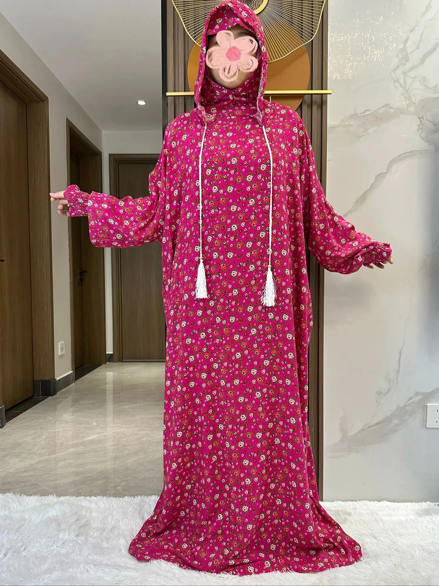 New Ramadan Muslim Two Hats Abaya Dubai fashion muslime prayer cloth