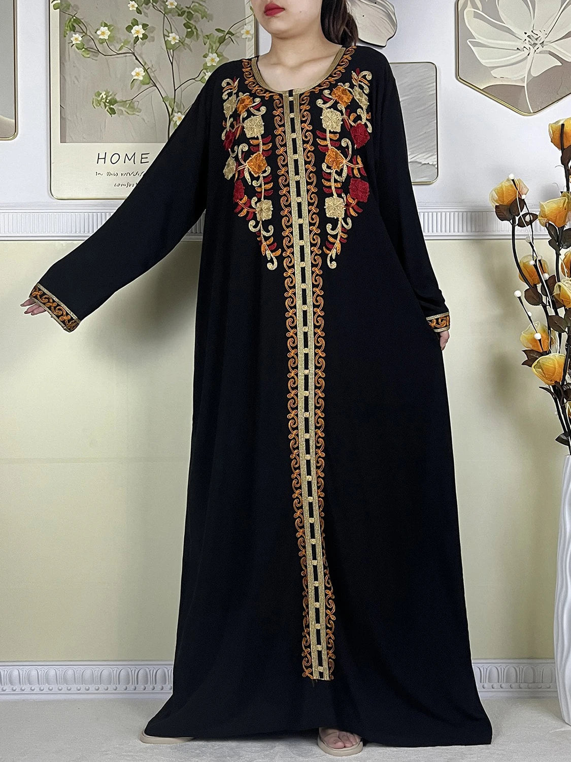 New Muslim Women Abaya High Quality Long Sleeved Dress 2024