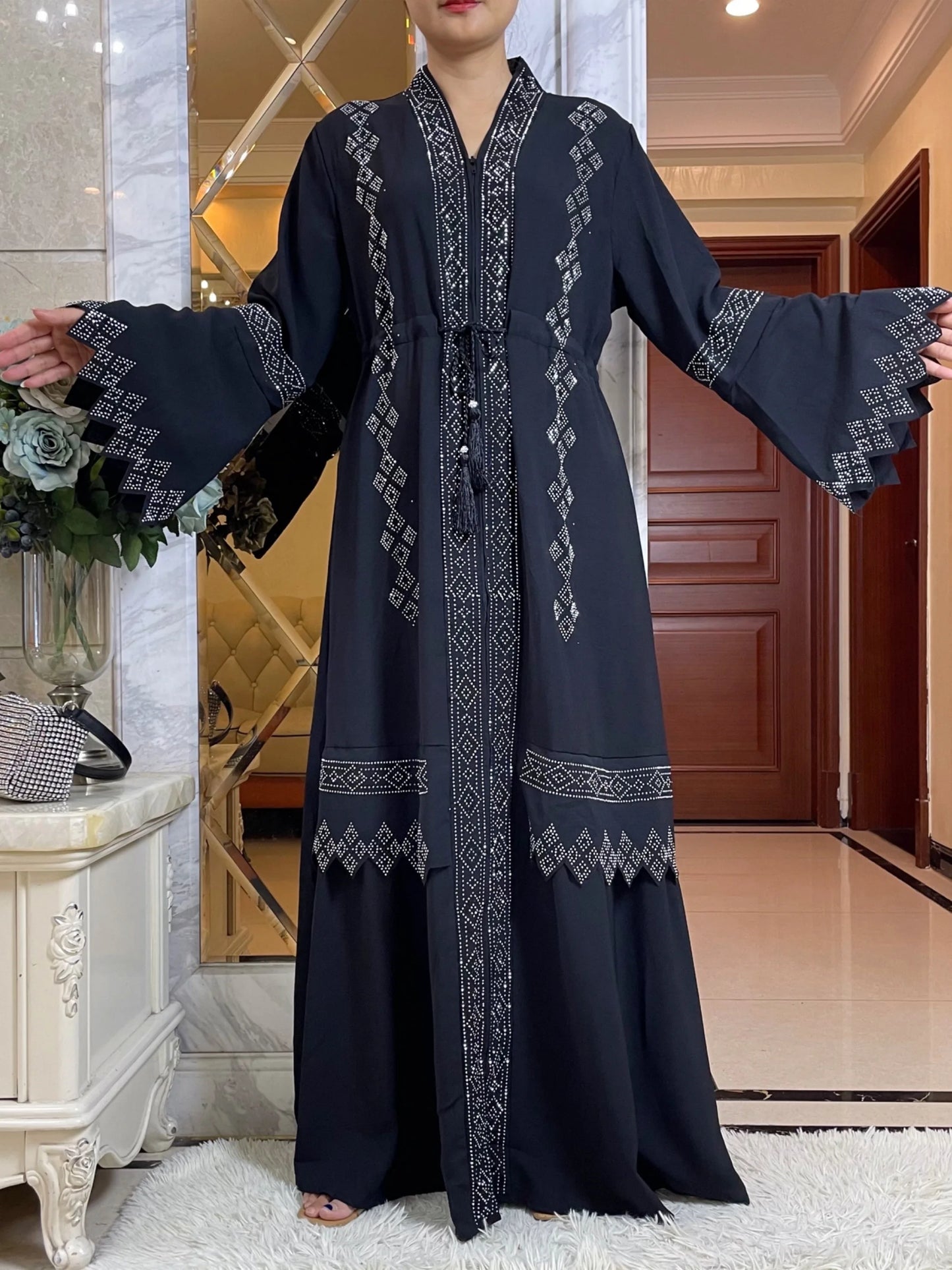 Latest fall Women Elegant Dress Dubai Abaya