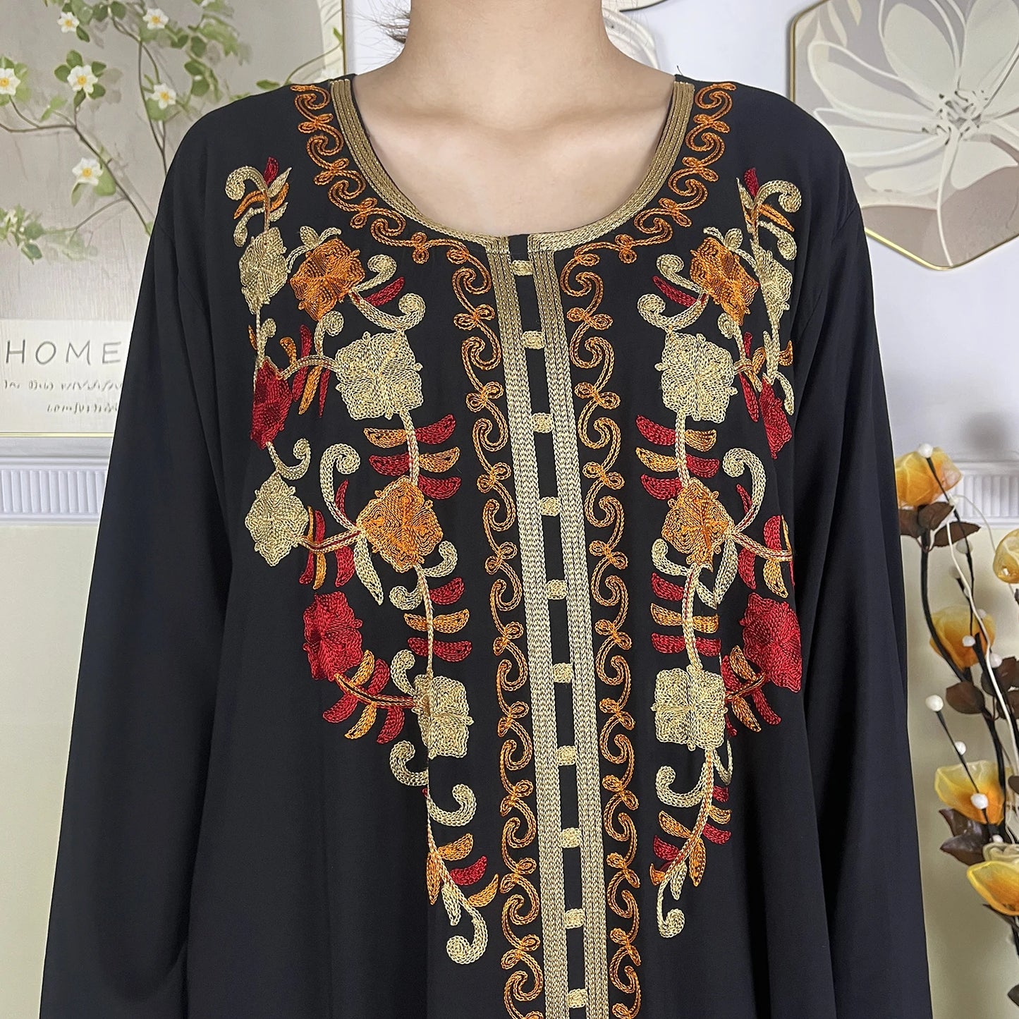 New Muslim Women Abaya High Quality Long Sleeved Dress 2024