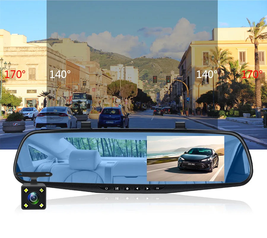 FHD 1080P Car DVR Dash Cam with Rearview