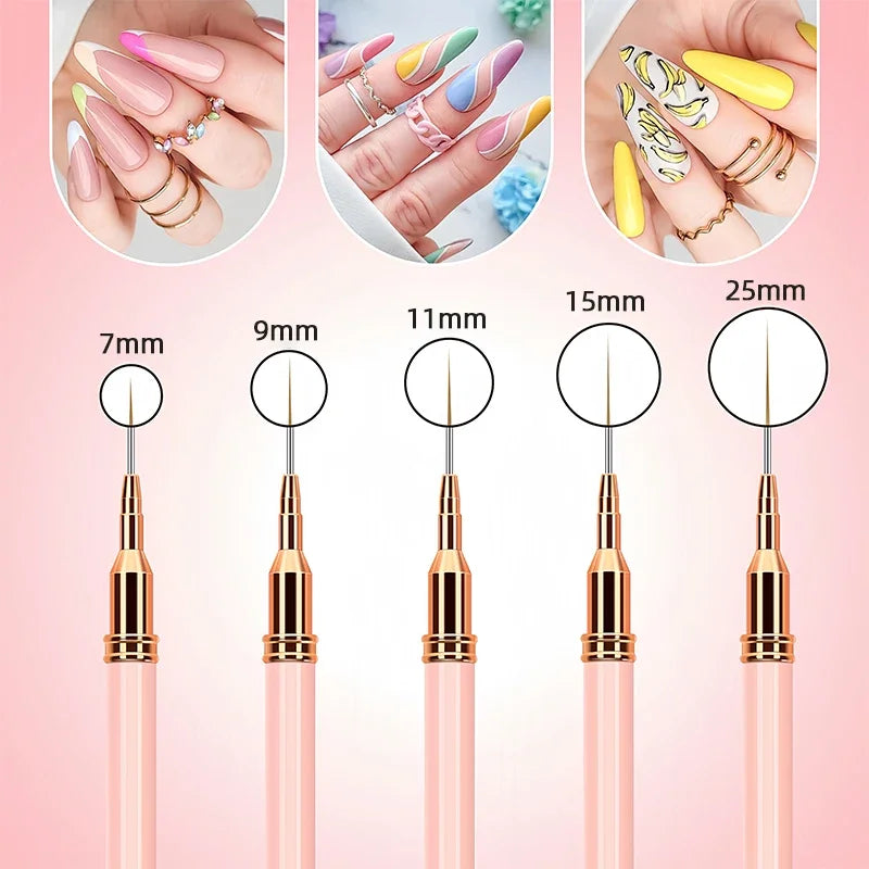 7/9/11/15/25MM Nail Liner Brush Set