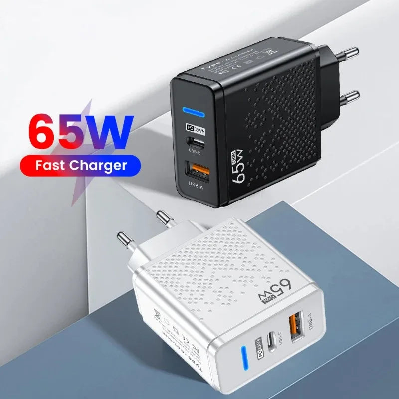 65W USB C Charger PD Type C EU/US Fast Charging